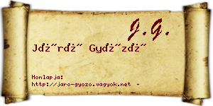 Járó Győző névjegykártya