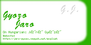 gyozo jaro business card